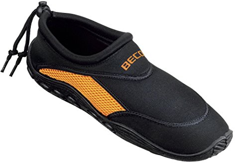 BECO Badeschuhe / Surfschuhe für Damen und Herren schwarz/orange 40