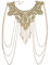 Amorar Körperkette Bauchkette Schmuck Gold Spitze Stoff Mehrschichtig Quaste Halskette Bikini Strand Körper Bauch Schmuck für Damen Körperschmuck Kettengürtel Hosenkette