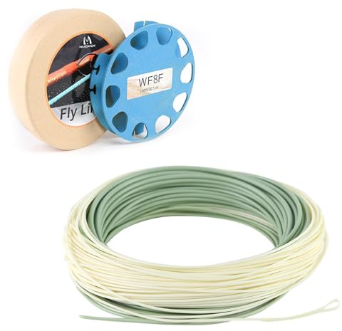 Maxcatch Outbound Saltwater Fly Line Weight Forward Floating Fly Fishing Line with 2 Welded Loops (Moss/Ivory, WF9F-100FT)