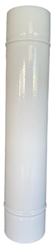 Tubo per Stufa a Legna in Lamiera porcellanata per Canna Fumaria (Tubo da 50H cm - 8 Ø cm, Bianco)