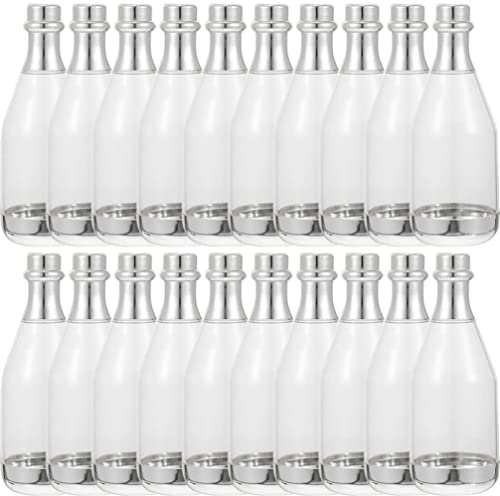 Toyvian Contenedor de caramelos botella de champán 20 piezas mini botellas de champán cajas de caramelo transparentes de plástico contenedor para botella de champán para