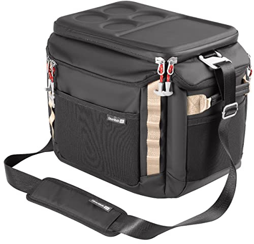 CleverMade Sequoia Collapsible Cooler Bag – 32 Can Insulated Leakproof Soft Cooler Tote for Beach, Travel, Picnic – Black Obsidian – Durable Polyester Build