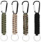 4 Stück Schlüsselanhänger, Schlüsselband mit Karabiner Geflochtenes Lanyard für Survival Camping Wandern(Schwarz, Orange, Tarngrün、Tarn-Khaki)