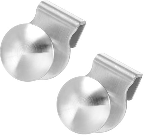 sourcing map 2pcs Glass Door Pull Handles, Stainless Steel Door Clips Pull Handles with Screw Shower Glass Door Knob Handles for 5-8mm Glass Display Cabinet Furniture Cabinet Drawer Silver Tone