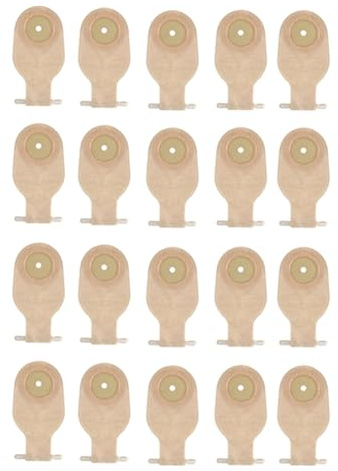 Tuesoa Bolsas de Ostomía de 20 Piezas, Bolsas Drenables de una Pieza para Colostomía, Ileostomía, Cuidado del Estoma, Bolsas de Colostomía con Válvula de Drenaje de 20-60 mm