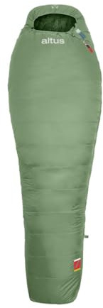 Altus Andes 1500 K30 Saco de Dormir de Pluma, Verde, Izquierda