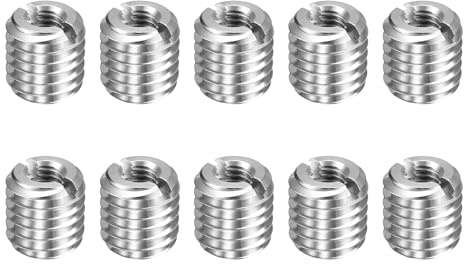 QUARKZMAN 10 st gängreparationsinsatser M10 x 1,5 hane till M5 x 0,8 hona längd 10 mm reducerande muttrar i rostfritt stål självgängande ärmar metriska