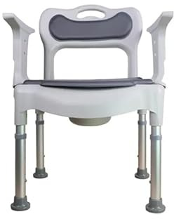 PLUS SANTÉ – Chaise garde-robe SILLAGE 3-en-1 | fauteuil garde-robe, chaise de douche & surélévateur WC, hauteur réglable 42–54,5 cm, aluminium anticorrosion | 54×50 cm | 5,2 kg | 130 kg