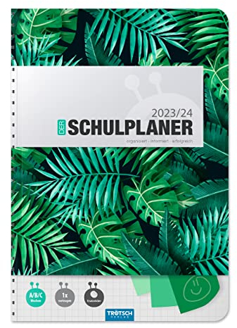 Trötsch Schulplaner Grün 23/24: Planer Schülerkalender Hausaufgabenheft Timer