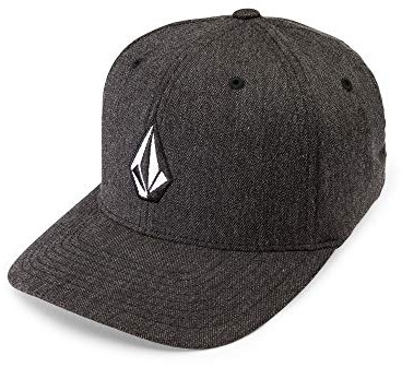 Volcom Men's Full Stone Flexfit Hat, Charcoal Heather, L-XL