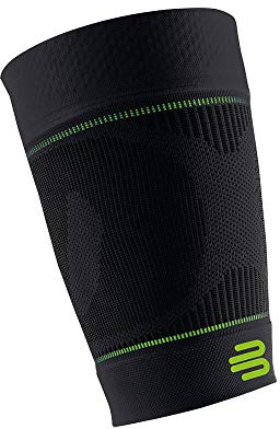 Bauerfeind, 1 Paio di Fasce a compressione per cosce, Unisex, Indossabili a destra e sinistra, Per sport con la palla e sport di resistenza, Rafforzamento della muscolatura, Taglia XL, Lunga, Nero, 29345721700034