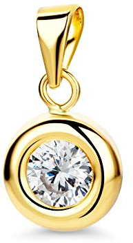 OROVI Kettenanhänger Gold -9 Karat (375) Gelbgold – Zirkonia Anhänger für Halskette, Hypoallergener Goldanhänger, Gold Schmuck Damen, inkl. edler Schmuckbox