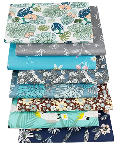 XiYee Baumwolle Stoff - Patchwork Quilten Stoffbündel, Baumwollstoff Meterware für DIY Nähmuster Handwerk (8 Stück 50 x 50 cm 01)