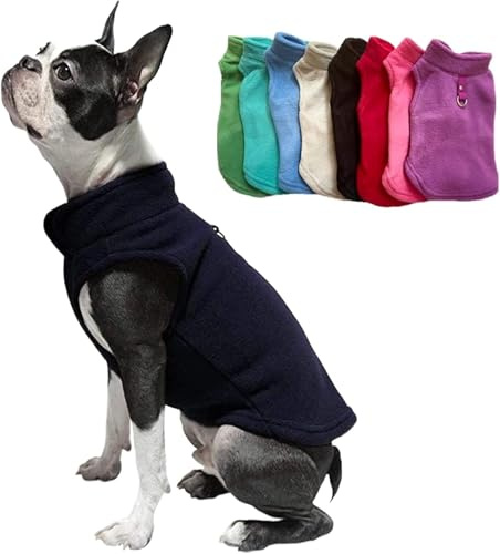 JACKO & CO - Fleece Vest Dog Sweater with Leash Ring - Soft, Warm & Lightweight Pullover Coat for Small & Medium Dogs, Puppies & Cats - Cozy Fall/Winter/Spring Pet Jacket (Black, M 2.7-4.5kg)