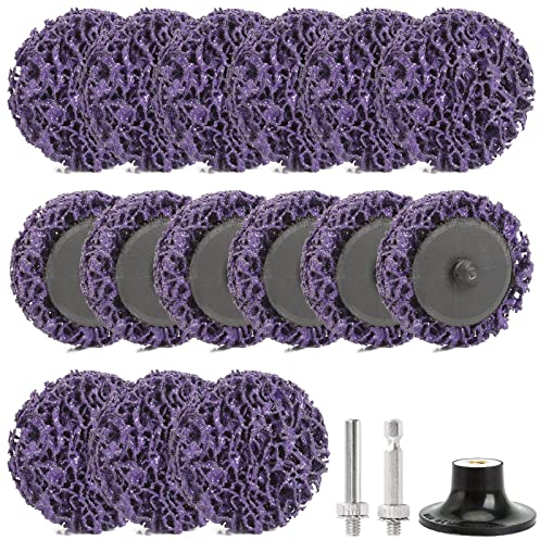 Bubuyun 18 Unidades Discos de Limpieza para Amoladora Angular - 15 Discos + Base + Varilla - Diámetro 52mm CSD - Espesor 15mm - Disco Pulido