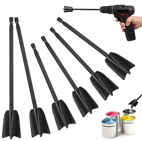 Zocipro 6 Stück Epoxidharz Rührer, Farbrührer Epoxidharz Mischpaddel, Epoxidharz Rührstab für 1/4 Bohrer, wiederverwendbarer Farbmischer für Epoxid, Silikonmischen, Malen, Keramikglasur