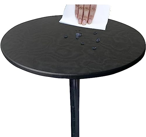 NNSMUN Elastische Tischdecke Gartentischdecke RundtischdeckeTischdecke Outdoor, Elastisch Rund Gartentischdecke, Abwaschbar abwischbar Wetterfest (90 cm (Runder Tisch),Schwarz)