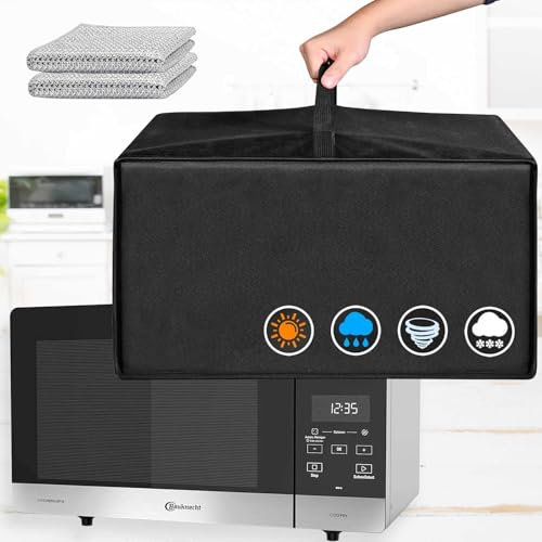 Mikrowellen Staubschutz, Hitzebeständiger Wasserdichter Staubdichter Mikrowellenherd Abdeckung, Staubschutzhülle für Die Meisten 20-Liter-Mikrowellenherde Auf Dem Markt [60 cm x 52 cm x 33 cm]