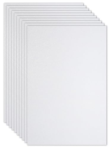 PATIKIL 2 mm glitter skumplåt, 10 ark 28,9 cm x 20,3 cm A4 vit gnistra EVA-papper glitterfilt ark med baksida självhäftande för hantverk klassrum anslagstavla dekor scrapbooking gör-det-själv