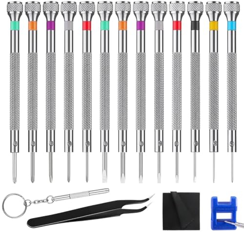13PCS Professional Watch Screwdriver Set, BEBEEPOO Micro Precision Screwdriver Set，Micro Precision Eyeglasses Repair set， 0.6-2.0mm, Jewelry Work,Computer Phone Small Tools
