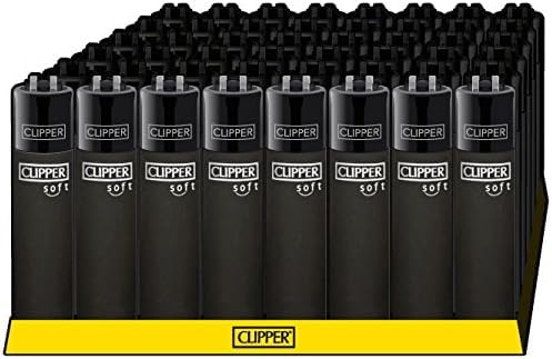 Clipper® - Mechero Soft Touch All Black, Caja de 48 Unidades, Color Negro Exclusivo DISPAU.