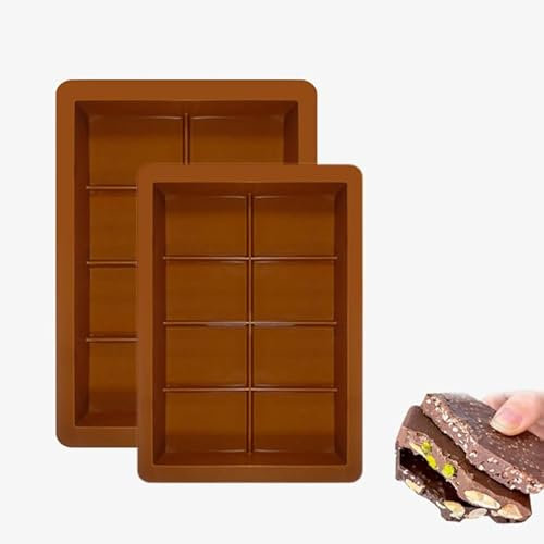 Set di 2 Stampo Cioccolato Tavoletta Dubai in Silicone – Stampo Profondo Senza BPA, Ideale per Cioccolato, Dolci, Gelato e Torte – Stampo Cioccolato Antiaderente e Riutilizzabile