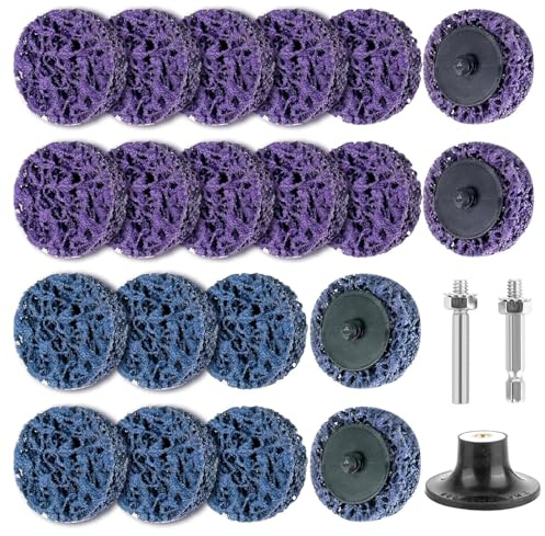 20 unidades de disco de lijado CSD de 2 pulgadas ‎Disco de limpieza Grueso Disco de Limpieza Set Csd Disco Taladro Taladro para Tratamiento de Superficies Pulido Eliminación de óxido Costuras de