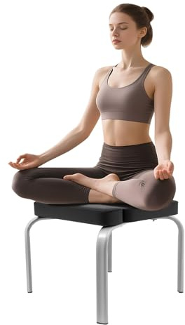 Yoga Headstand Stool, Yoga Headstand Bench Invert Chair, Handmade Inversion Bench with Wood Frame and PU Pads, Rectangular Relaxation Training Inversion Equipmen, Loading 100kg, Black, for Home Office