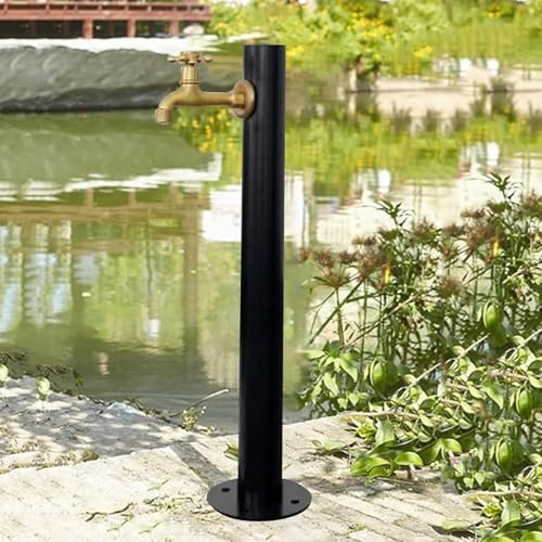 Columna de agua de pie de acero inoxidable para jardín, grifo con grifo, fuente vertical de agua para exteriores