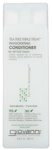 Giovanni Invigorating Tea Tree Conditioner - Triple Treat Cleansing, Moisturizing, and Refreshing Formula, 8.5 Ounce (Pack of 1)