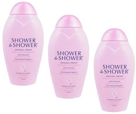 Shower to Shower Original Fresh Body Powder with Chamomile for Men & Women, Talc Free, Sweat Absorbing, Prevents Chafing & Odor, 8 OZ (3 Pack)
