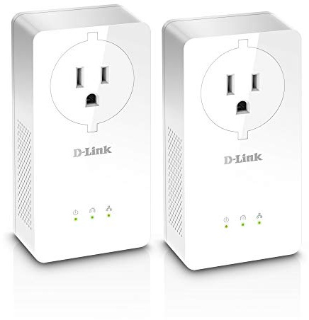 D-Link Powerline Adapter Pass Through Extender Ethernet Over Power Gigabit AV2 Up to 2000Mbps MIMO Internet Network Plug in (DHP-P701AV)