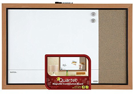 Quartet Home Decor lavagna magnetica combinata, 58,4 x 88,9 cm lavagna cancellabile a secco e sughero, telaio bicolore (48117 A)