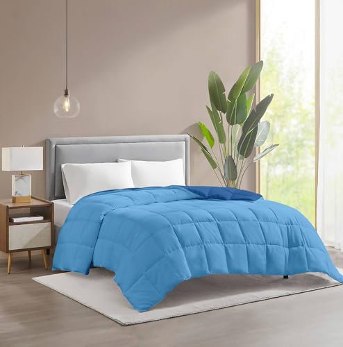 IlGruppone Piumino Invernale Caldo piumone 3 Misure Double Face Microfibra Anallergico - Blu/Azzurro - 2 Piazze