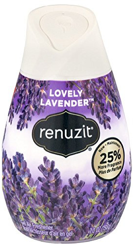 Renuzit Gel Solid Air Freshener, Lovely Lavender Scent, Nonstop Freshness, 12 Total Air Freshener Cones, Brand is Renuzit.