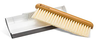 Full Circle Crumb Runner, Countertop Sweep and Squeegee, Mini Portable Brush, Compact Storage, Sustainable Bamboo Handle