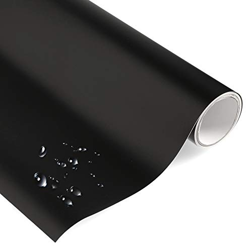 timalo® Premium Möbelfolie selbstklebend uni matt Küchenfolie Klebefolie zum Bekleben von Möbel, Türen PVC Folie Küche Bastefolie Türfolie | Schwarz-M-500x63cm