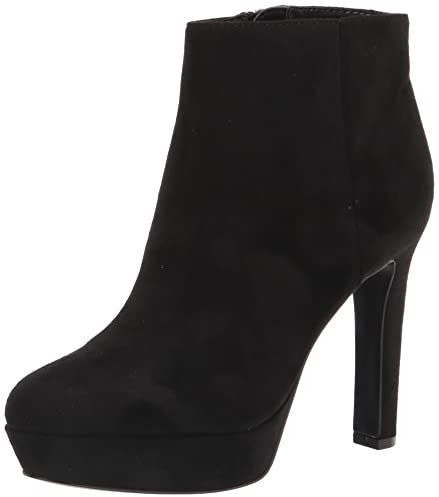 Nine West Women's Glowup2 Ankle Boot, Black Suede, 9