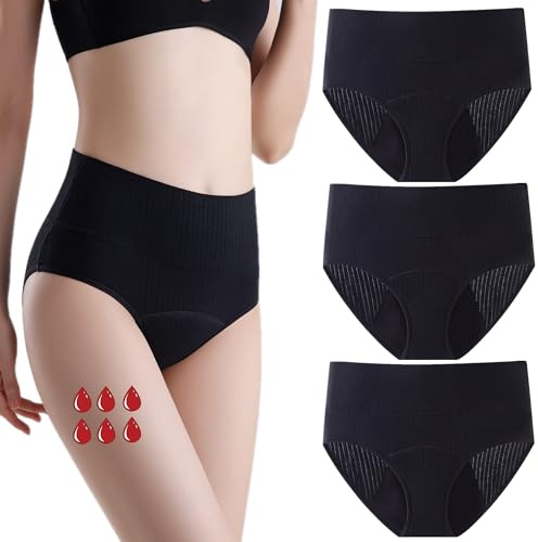 ZVZK Mutande Mestruali Donna 40ML Assorbenti Vita Alta Slip Cotone Ciclo Mestruale Intimo Slip Ciclo (S)