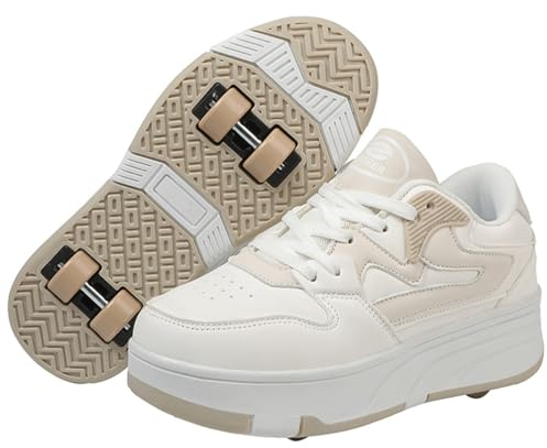 Schuhe mit Rollen für Jungen Mädchen Skateboardschuhe für Kinder Erwachsene Rollschuhe Outdoorschuhe Turnschuhe 2-in-1-Multifunktionsrollschuhe Sneakers Sportschuhe (Wow-V6, 34EU)