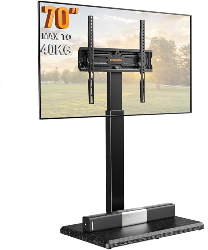PERLEGEAR TV Ständer für 30 bis 70 Zoll Fernseher, Verstellbarer TV Bodenständer mit Dreh- und Neigefunktion, hoher TV Standfuss mit 8 Höhenkonfigurationen bis zu 40kg, Max.VESA 400x400 mm