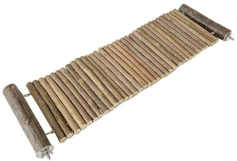 Hamaca de madera para animales pequeños para mascotas, puente de juguete para masticar, puente de gimnasio, roedores, soporte de jaula de juguete