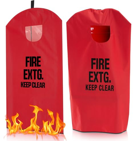 Amylove 2 Pcs Fire Extinguisher Cover 5-13 lb Heavy Duty Thickened Fire Protective Sleeve from Scuffs and Scratches Accessories 17 W x 22 L