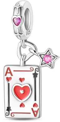 QIKAOLA Ciondoli in argento sterling S925 Serie di carte dei tarocchi Charms per bracciali e collane europee per donne