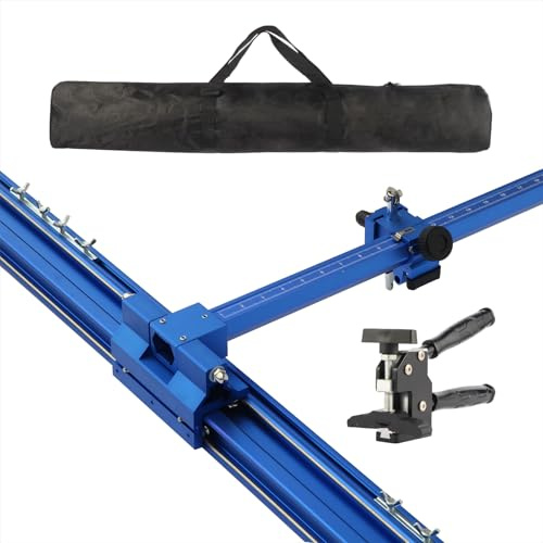 Blue Manual T-Shape Tile & Glass Cutter – 71 (1.8m) Rail, 35.4 Max Cut Width | 3 Blade Heads, Portable Design for DIY & Home Renovation