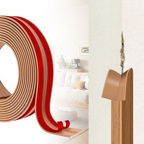 Självhäftande mjuk sockellist dekorlister 6 m, flexibel PVC kantskydd och vinkellist som hörnskydd för vägg, golv och kakel, golvlist för kök, badrum, dörr, fönster, vägglist, hörnlist