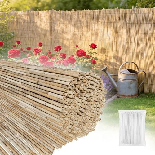 UISEBRT Brise-vue en roseau naturel en 6 tailles, 180 x 300 cm, brise-vue, brise-vue et protection solaire, pour balcon, terrasse, jardin