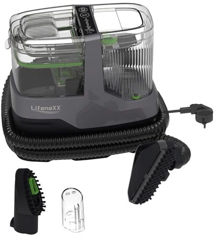 Lifenaxx Pulitore a Vapore per Tessuti 1800W PRO LX-069 | Sistema a Vapore con Potente Aspirazione | Pulizia Profonda per Divani, Materassi e Tappeti | Doppio Serbatoio, Riscaldamento Rapido