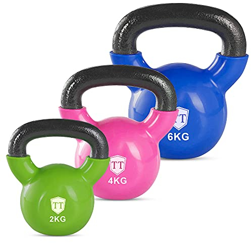 XN8 Kettlebell Heavy Weight 4kg Vinyl Kettle Bell for Strength, Cardio Training, Home, Gym Fitness, Workout Bodybuilding and Weight Lifting