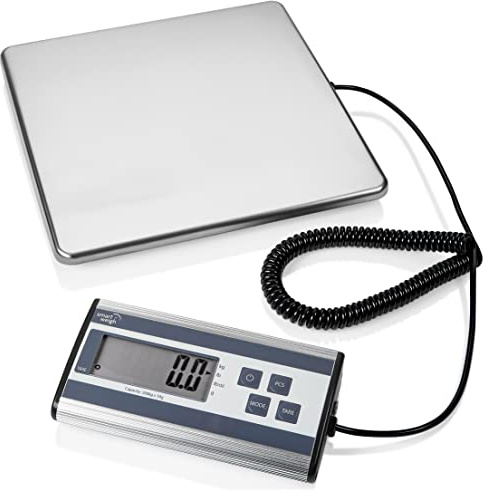 Smart Weigh Digital Postal Shipping Scale, Heavy Duty, 440 lb Capacity, 6 oz Readability, Hold & Tare Function, Stainless Steel Platform
